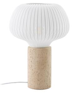 Stolní lampa Lucande, Eloise, Bílá, Obývací pokoj, Tkanina / Textil, Skandinávský