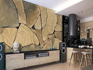 Fototapeta Rustikální stěna - kamenný vzor v přírodním designu