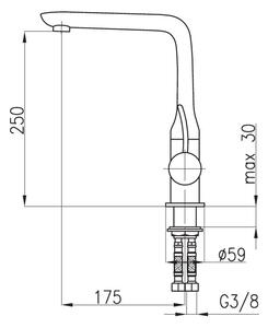 Armatura Vodovodní baterie KFA MALACHIT stojánková dřezová h=175mm