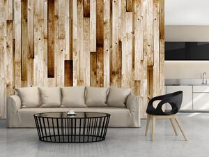 Fototapeta Dřevěná textura - pozadí s designem světlých svislých prken z dřeva