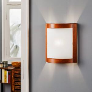 Nástěnné světlo Zanna ze dřeva, 34 cm, rustikální