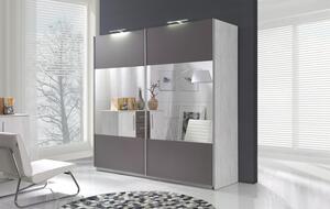 Šatní skříň Daphis 1 C (borovice norská) (se zrcadlem) (s LED osvětlením)