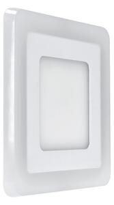 Ecolite Bílý vestavný LED panel hranatý 195 x 195mm 12W+4W podsvícený LED-DUO-S12W