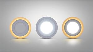 Ecolite Bílý vestavný LED panel kulatý 145mm 6W+3W podsvícený LED-DUO-R6W