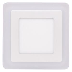 Ecolite Bílý vestavný LED panel hranatý 145 x 145mm 6W+3W podsvícený LED-DUO-S6W