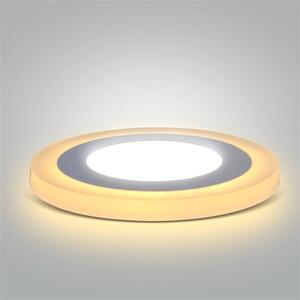 Ecolite Bílý vestavný LED panel kulatý 145mm 6W+3W podsvícený LED-DUO-R6W