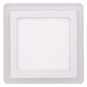 Ecolite Bílý vestavný LED panel hranatý 195 x 195mm 12W+4W podsvícený LED-DUO-S12W