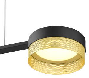 LED závěsné světlo Mesh 3x, stmívač, černá/zlatá