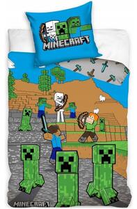 Bavlněné ložní povlečení Minecraft - motiv Time to Mine - 100% bavlna - 70 x 90 cm + 140 x 200 cm