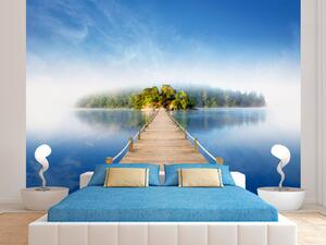 Fototapeta Jeden most - klidná krajina ostrova obklopená modří moře a nebe