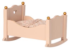 Maileg hračka - dřevěná kolébka, růžová