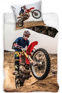 Bavlněné ložní povlečení Motocross - 100% bavlna Renforcé - 70 x 90 cm + 140 x 200 cm