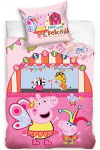 Dětské ložní povlečení Prasátko Peppa - motiv Festival - 100% bavlna - 70 x 90 cm + 140 x 200 cm