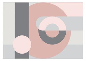 Samolepící fototapeta - Geometrický věnec (růžový) 98x70