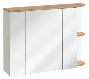 Comad Koupelnová skříňka se zrcadlem Platinum bílá/dub zlatý
