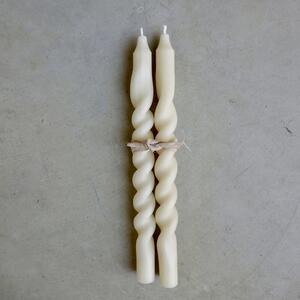 Kroucené svíčky, 2 ks - Off White