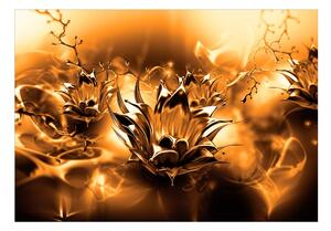 Samolepící fototapeta - Olejový květ (oranžová) 245x175