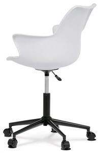Kancelářská židle NIDORA — plast, ekokůže, ocel, černá / bílá
