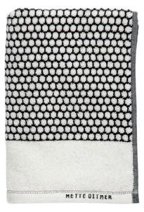 Bavlněný ručník, černobílý, mřížkovaný vzor, 38 x 60 cm