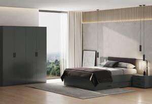 Manželská postel DOMI, 160x200, šedá