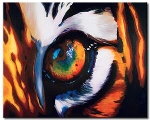 Obraz Divoký pohled (1-dílný) - malířská a barevná kompozice tygřího oka