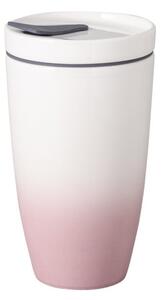 Růžovo-bílý porcelánový cestovní hrnek Villeroy & Boch Like To Go, 350 ml