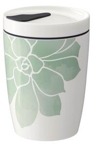 Zeleno-bílý porcelánový termohrnek Villeroy & Boch Like To Go, 290 ml
