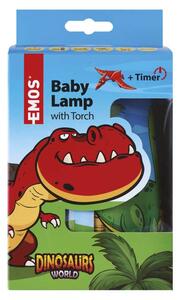 EMOS Dětská LED lampa se svítilnou Dino na baterie P3380