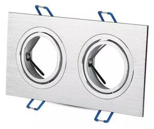 LED Solution Dvojitý podhledový rámeček broušený hliník hranatý výklopný 3608