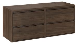 Comad Závěsná skříňka pod umyvadlo Villa s deskou 120 cm ořech