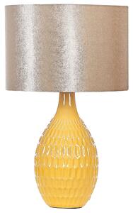 Keramická stolní lampa žlutá HADDAS