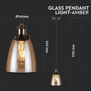 LED Solution Skleněný Amber lustr pro žárovku E27 ø140mm 3736