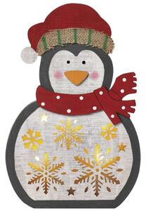EMOS LED vánoční tučňák dřevěný DCWW08