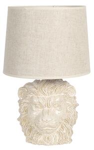 Béžová stolní lampa s hlavou lva - Ø 30*49 cm E27/max 1*60W - Clayre & Eef
