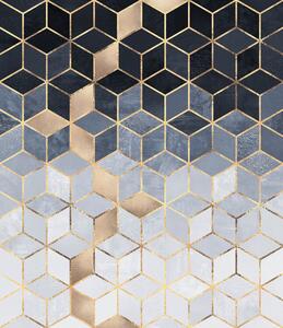 Ilustrace Soft Blue Gradient Cubes, Elisabeth Fredriksson