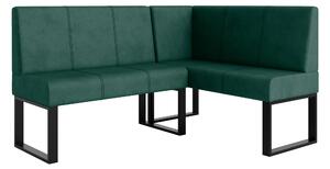Rohová lavice Bernio 130x170 (tmavě zelená) (P)