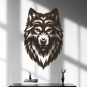 DUBLEZ | Dřevěný obraz - Dravý vlk