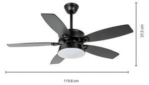 Starluna Kuvio LED stropní ventilátor, CCT, černá