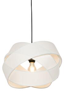 Moderní závěsná lampa bílá - Látková