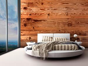 Fototapeta Hnědá loď - pozadí s texturou vodorovně uspořádaných dřevěných desek