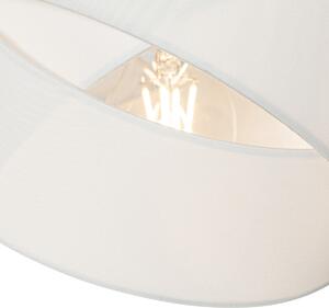 Moderní závěsná lampa bílá 3-světelná - Látková