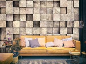 Fototapeta Béžové čtverce - pozadí s nepravidelnými čtverci o textuře betonu