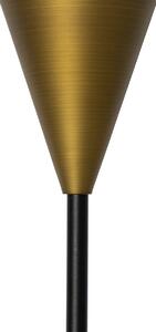Moderní stolní lampa zlatá s jantarovým sklem - Drop
