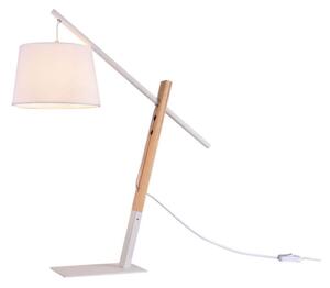 Klausen 108033 - Stolní lampa CALI 1xE27/11W/230V bílá/dřevo KS0187