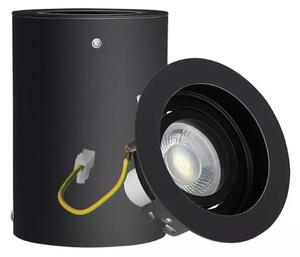 LED Solution Černé nástěnné svítidlo kulaté GU10 s černým vnitřkem 3628
