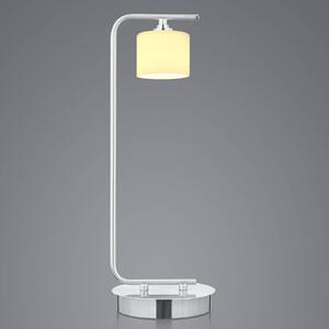 LED stolní lampa Mila z niklu 1x tvar válce