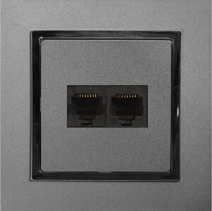 Timex Datová zásuvka 2x8 pin rámeček - grafit chrom