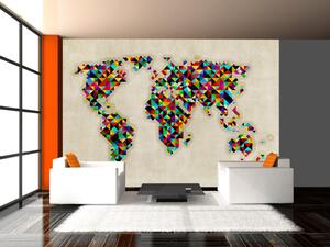 Fototapeta World Map - a kaleidoscope of colors