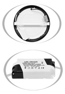 Ecolite Černý LED panel LADA2 12W Ø 17,5cm CCT IP20 přisazený LED-CSL-CCT/12W/CR