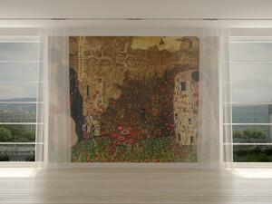 Fototapeta Polibek podle Klimta - abstrakce s motivem lidí a dvěma postavami